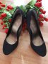 Обувки Via Dei,Italy, Черен Сатен, снимка 1 - Дамски обувки на ток - 27811018
