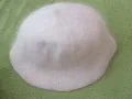 Плетена бяла шапка с периферия от ангорска вълна, нова, снимка 2
