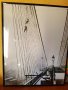 Картина Бруклински мост: черно-бял мотив със стъкло 