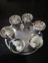 Комплект посребрени чаши с табла, снимка 1 - Чаши - 44016164