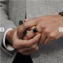 Златист и сребрист мъжки пръстен от полирана стомана, снимка 8
