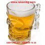 Стъклена халба за бира Череп - код 2227, снимка 10