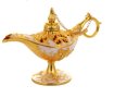 метална златиста Вълшебната вълшебна лампа на аладин сувенир джин, снимка 3