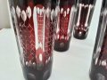 кристални чаши цветен червен кристал, снимка 5