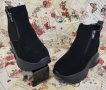 Модни дамски боти на платформа с ципове олекотен модел 3810 black, снимка 2
