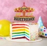 Цирк купол карусел Happy Birthday картонен топер парти рожден ден декор, снимка 2