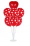 червен балон на бели сърца Обикновен надуваем латекс Свети Валентин парти рожден ден или др. повод