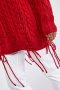 НАМАЛЕНИЕ НАЛИЧЕН Червен дълъг пуловер с връзки универсален размер от Англия, снимка 2