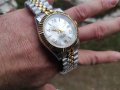 Seiko mod 40мм. two tone fluted bezel Roman numerals datejust, снимка 8