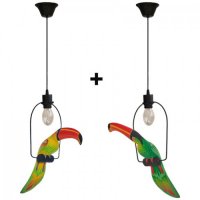 Комплект 2 лампи с папагали, снимка 1 - Лампи за таван - 35510100