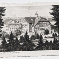Стара черно-бяла картичка Шварцвалд 1934, снимка 1 - Филателия - 44111613