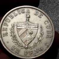 1 песо 1934 год., Република Куба, сребро 26.72 гр., проба 900/1000, снимка 1 - Нумизматика и бонистика - 43427265
