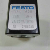 Италианска Бобина  220VAC 50Hz  ; 30/22VA typ MSW  FESTO  IP65 0/65058  за магнетвентили и др., снимка 1 - Други машини и части - 33003675