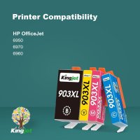 Касети с мастило KINGJET 903XL, съвместими с принтер HP OfficeJet Pro 6960 6950 6970, 4 пакета, снимка 2 - Принтери, копири, скенери - 43573113