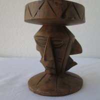 Стар дървен пепелник, уникат пластика фигура с профили, снимка 10 - Статуетки - 32730620