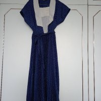 Рокля от естествена коприна в цвят морско синьо, снимка 5 - Рокли - 32800969