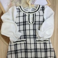 🐰Карирана рокля с волани и ръкави🐰, снимка 1 - Комплекти за бебе - 44005900