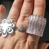 Уникален сребърен пръстен проба 925 / морганит, снимка 3 - Пръстени - 40455917