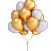 Металик злато сребро шарен хром обикновен латекс балон рожден ден годишнина парти украса, снимка 3 - Други - 26231911