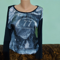 Трикотажна блуза номер L , снимка 2 - Блузи с дълъг ръкав и пуловери - 44908059