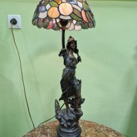 Прекрасна голяма антикварна френска фигурална лампа , снимка 6 - Антикварни и старинни предмети - 43685482