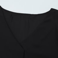 Дамски елегантен топ в черно с ръкави на точки, снимка 8 - Блузи с дълъг ръкав и пуловери - 39581226