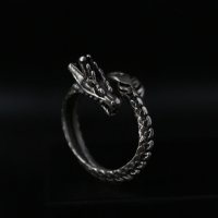 🤍Dragon Model Silver Plated Adjustable Ring..., снимка 1 - Пръстени - 38406086