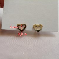 Дамски обеци сърца в златист цвят, снимка 3 - Обеци - 43839471