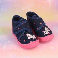 Befado Honey Бебешки пантофки за момиче, Тъмносини с еднорог, снимка 2 - Бебешки обувки - 43671204