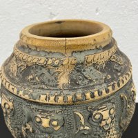 Стара керамична кашпа / саксия / херувим. №4773, снимка 5 - Антикварни и старинни предмети - 43071881