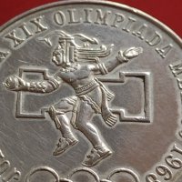 Сребърна монета 25 песо 1968г. Мексико сити Летни Олимпийски игри 36678, снимка 11 - Нумизматика и бонистика - 43567993
