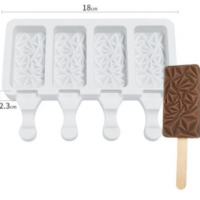 4 малки ескимо 3D триъгълници сладолед Popsicle Попсикъл молд силиконова форма калъп направа десерти, снимка 2 - Форми - 36438791