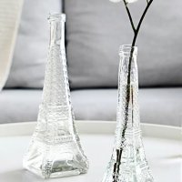 Стъклено шише стъклена бутилка Айфелова айфеловата кула, снимка 4 - Буркани, бутилки и капачки - 39150653