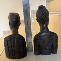 Абаносови глави комплект Африкански стари, снимка 7 - Статуетки - 43239357