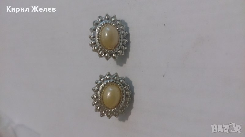 Красиви сребристи дамски обеци с перли -12488, снимка 1