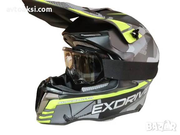  Каска Крос/Атв/Мотор с Очила комплект -72114, снимка 1