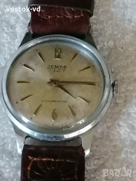 Jemab 17 JEWELS Swiss made МЪЖКИ МЕХАНИЧЕН ЧАСОВНИК РАБОТЕЩ , снимка 1