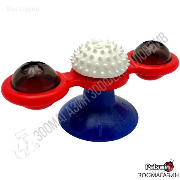 Играчка за Коте - Въртяща - 15.8см/7.5см/6.9см - Шарена разцветка - Pet Interest, снимка 1