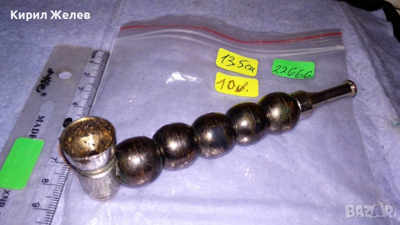 СТАРА МЕТАЛНА ЛУЛА за ПУШЕНЕ на БИЛКИ За КОЛЕКЦИЯ 22666, снимка 1