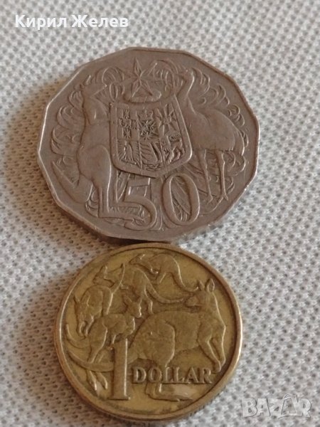 Две монети 1 долар/ 50 цента Австралия Кралица Елизабет втора 42472, снимка 1