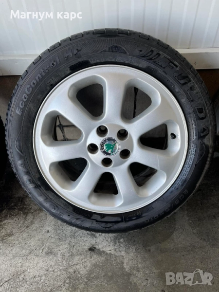 Оригинални алуминиеви джанти Skoda 16" с гуми Fulda 205/55 R16, снимка 1