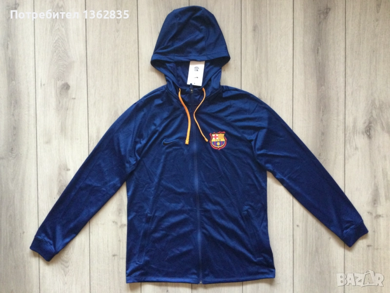 НОВ оригинален син суичър NIKE Ф.К. БАРСЕЛОНА / FC BARCELONA размер L, снимка 1