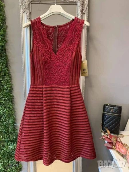 💐Разкроена рокля в цвят бордо  , снимка 1