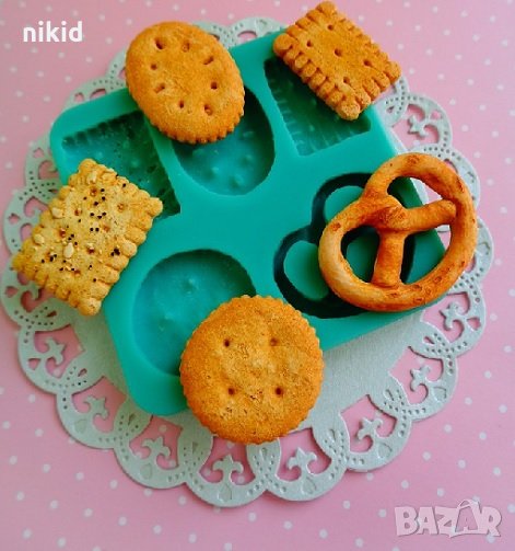 Солени бисквитки крекери силиконов молд форма декорация торта фондан шоколад гипс , снимка 1