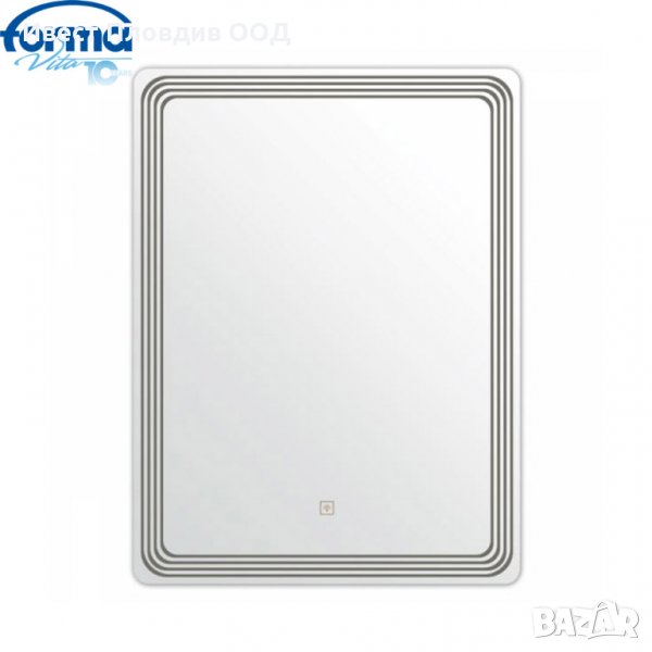 огледало за баня с LED осветление и с-ма против замъгляване 80×60 см XD-027-08F, снимка 1