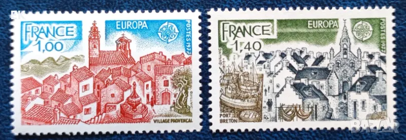 Франция, 1977 г. - пълна серия чисти марки, архитектура, 5*13, снимка 1