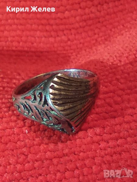 СТАРИНЕН СРЕБЪРЕН ПРЪСТЕН ВИСОКА ПРОБА ОКСИДИРАНО СРЕБРО АЖУРНА МАЙСТОРСКА РЪЧНА ИЗРАБОТКА 36598, снимка 1