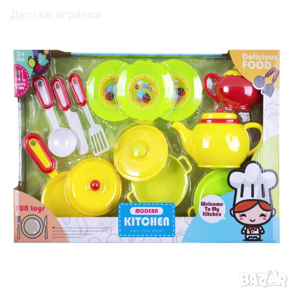 Кухненски комплект за готвене с чайник, снимка 1