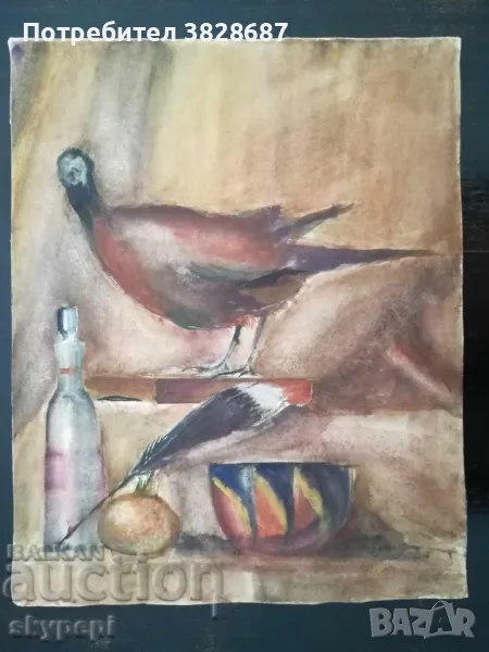 Картина АКВАРЕЛ от 70-те години, снимка 1