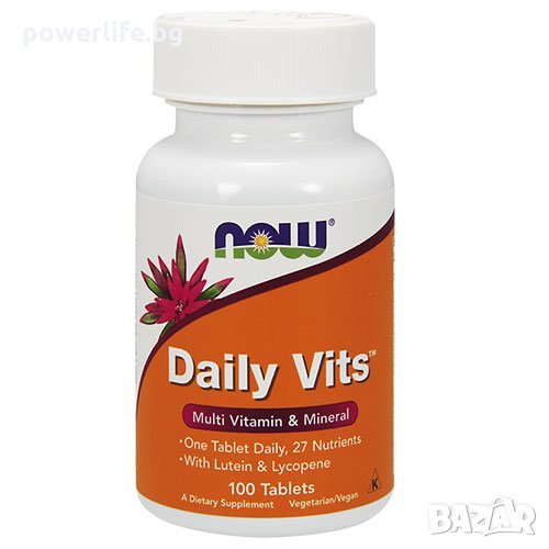 NOW Foods Daily Vits | Мултивитамини, Ежедневни, 100 таблетки, снимка 1